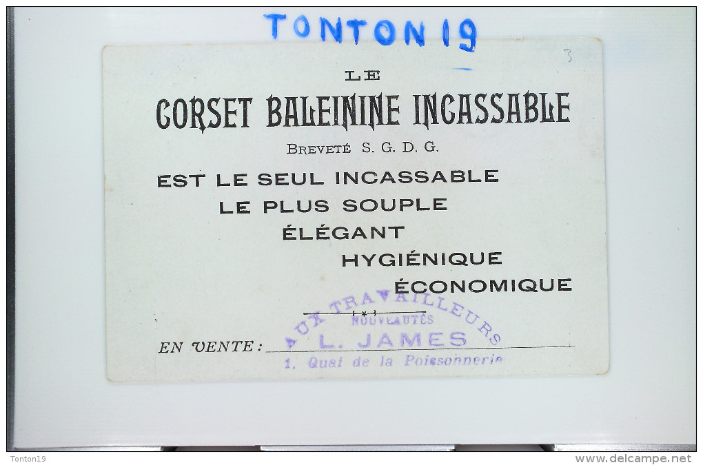 Corsets Baleinine Incassables  ( Aux Travailleurs L. James )- 1872 ROUMANIE - Autres & Non Classés