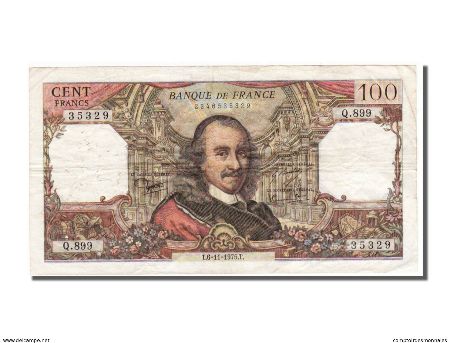 Billet, France, 100 Francs, 100 F 1964-1979 ''Corneille'', 1975, 1975-11-06 - 100 F 1964-1979 ''Corneille''