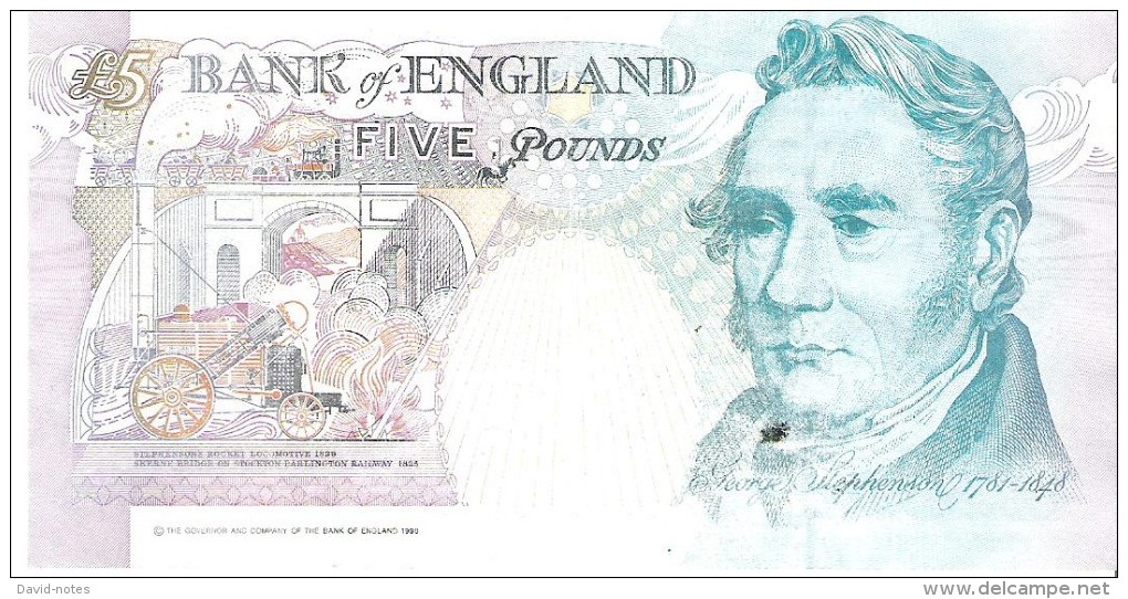 England - Pick 382 - 5 Pounds 1991 - VF+ - 5 Pounds