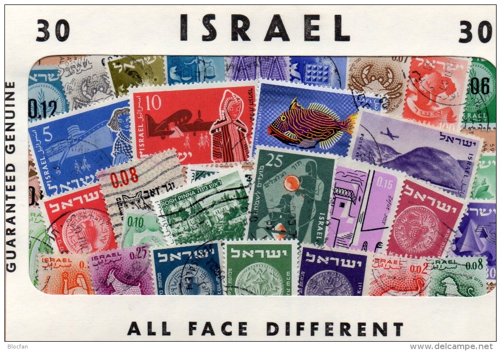 30 Different Stamps+HAIFA 1991 Polen/Israel Block 44 ** 20€ Gemälde Deutsche Kolonnie Art Bloc Philatelic Sheet Bf Asia - Collections, Lots & Séries