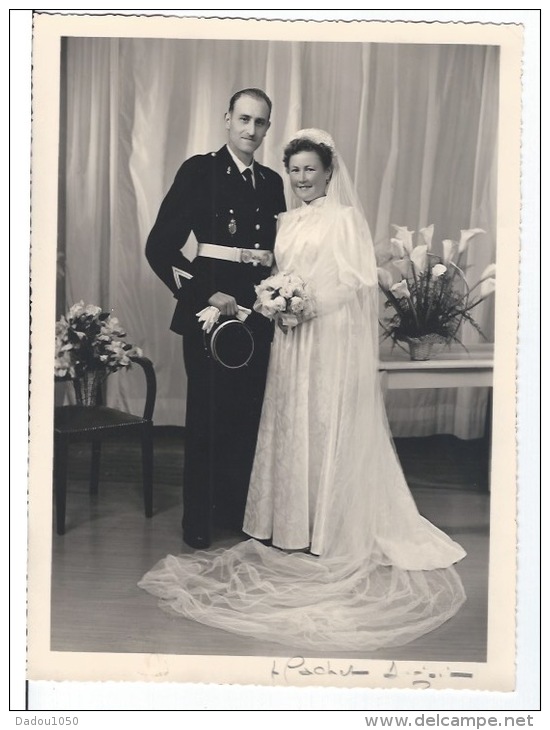 Photo  Mariage, Gendarme - Anonymous Persons