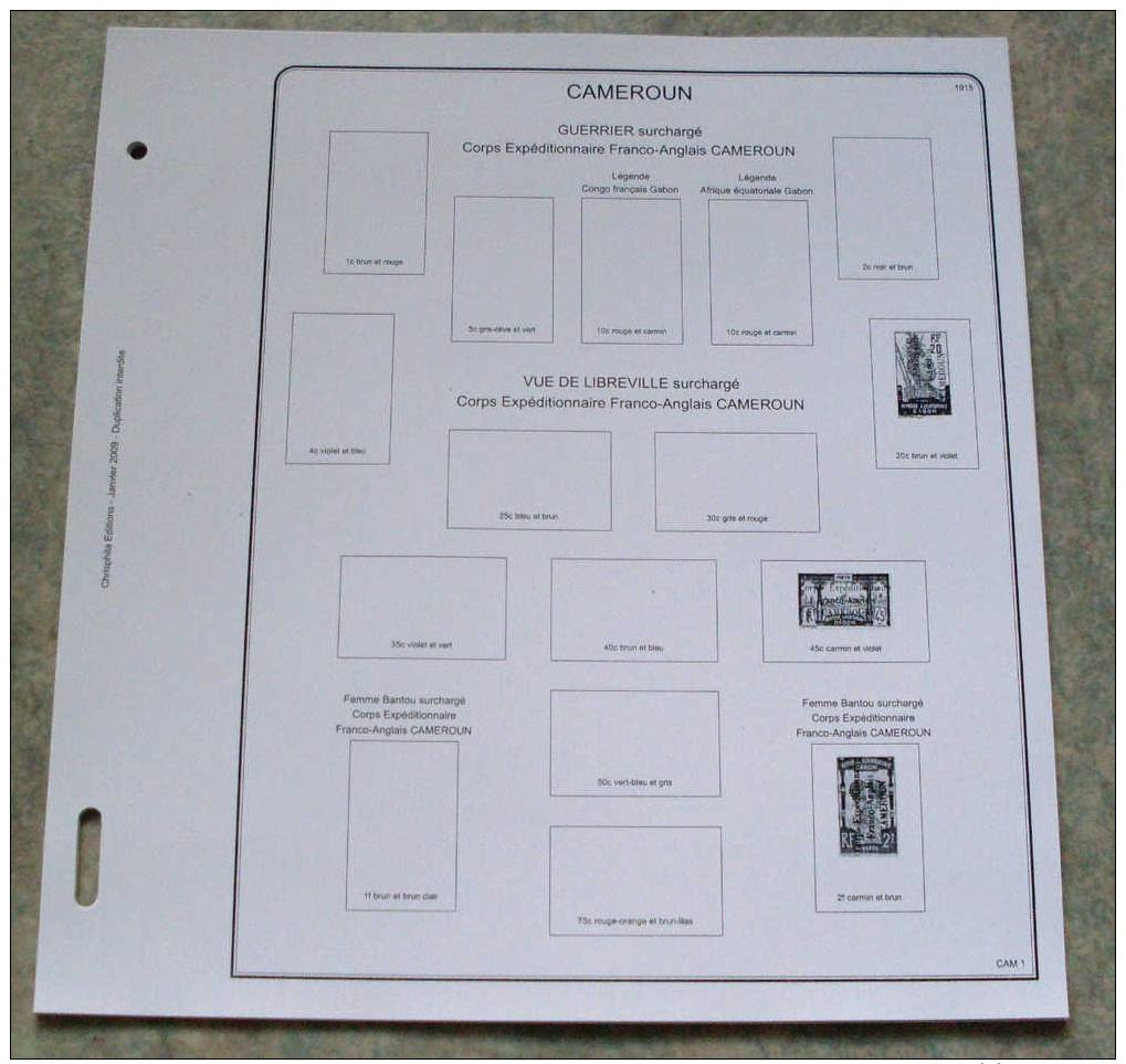 Feuilles Album CAMEROUN (24 Feuilles) Avec Page De Garde (Qualité Professionnelle) - Pré-Imprimés
