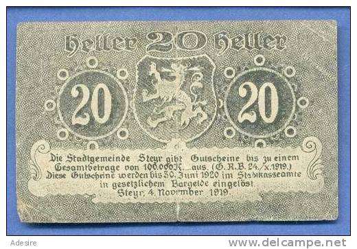 20 Heller Gutschein Steyr 1920, Gültig Nur Bis 30.Juni 1920 - Oesterreich