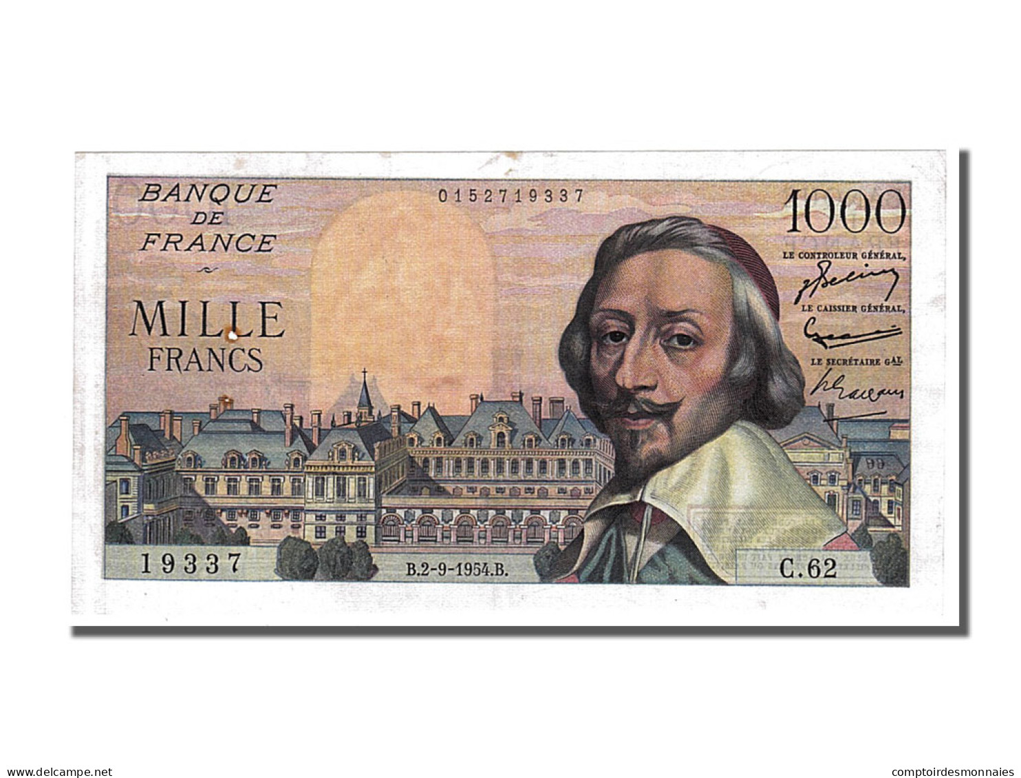 Billet, France, 1000 Francs, 1 000 F 1953-1957 ''Richelieu'', 1954, 1954-09-02 - 1 000 F 1953-1957 ''Richelieu''