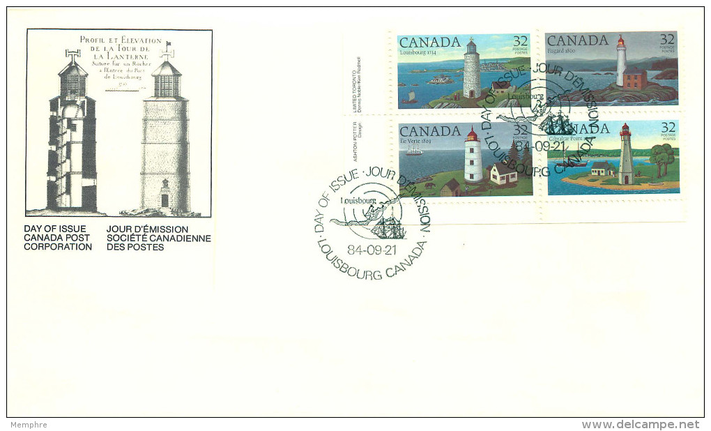 1984  Lighthouses Sc 1032-5    Plate Block  Of 4 Different - 1981-1990