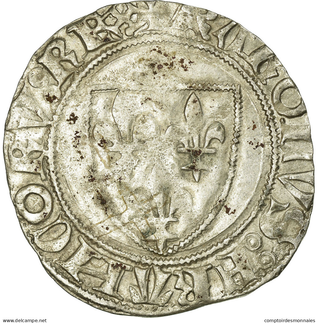 Monnaie, France, Blanc, Saint Lô, TTB, Billon, Duplessy:377A - 1380-1422 Charles VI The Beloved