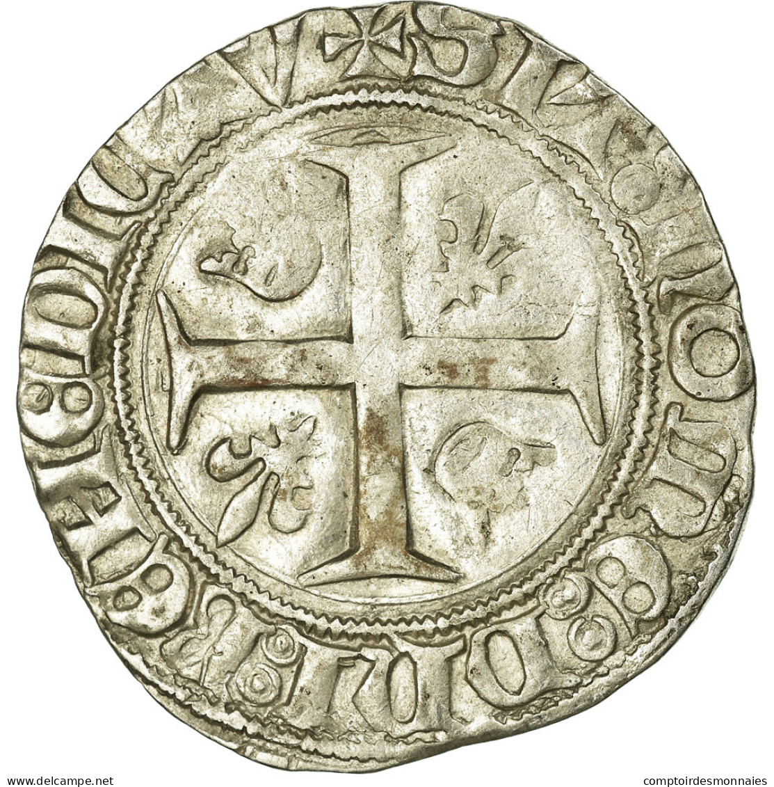 Monnaie, France, Blanc, Saint Lô, TTB, Billon, Duplessy:377A - 1380-1422 Charles VI Le Fol