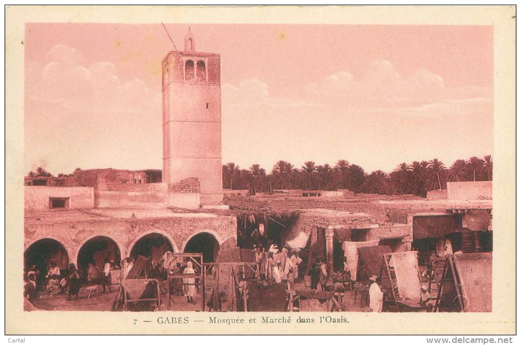 GABES - Mosquée Et Marché Dans L'Oasis - Tunisie