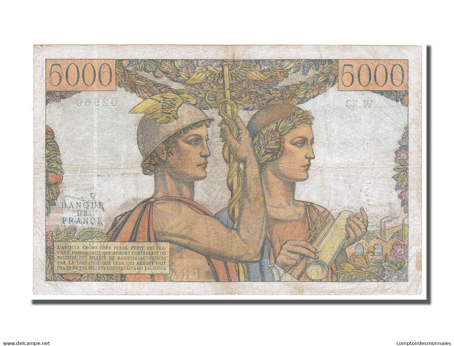 Billet, France, 5000 Francs, 5 000 F 1949-1957 ''Terre Et Mer'', 1949 - 5 000 F 1949-1957 ''Terre Et Mer''