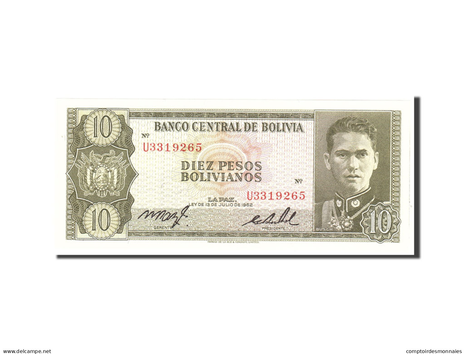 Billet, Bolivie, 10 Pesos Bolivianos, 1962, Undated, KM:154a, NEUF - Bolivien