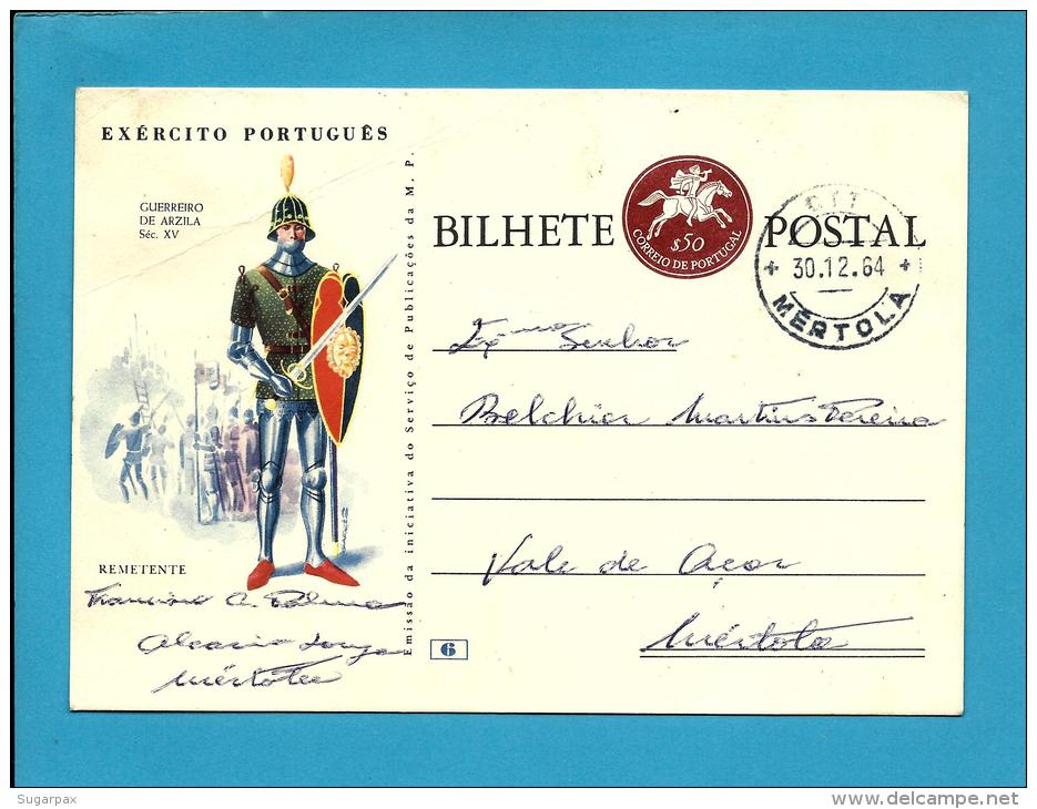 MÉRTOLA - VALE De AÇOR - 1964 - EXÉRCITO PORTUGUÊS - N.&ordm; 6 - INTEIRO POSTAL STATIONERY - PORTUGAL - Interi Postali