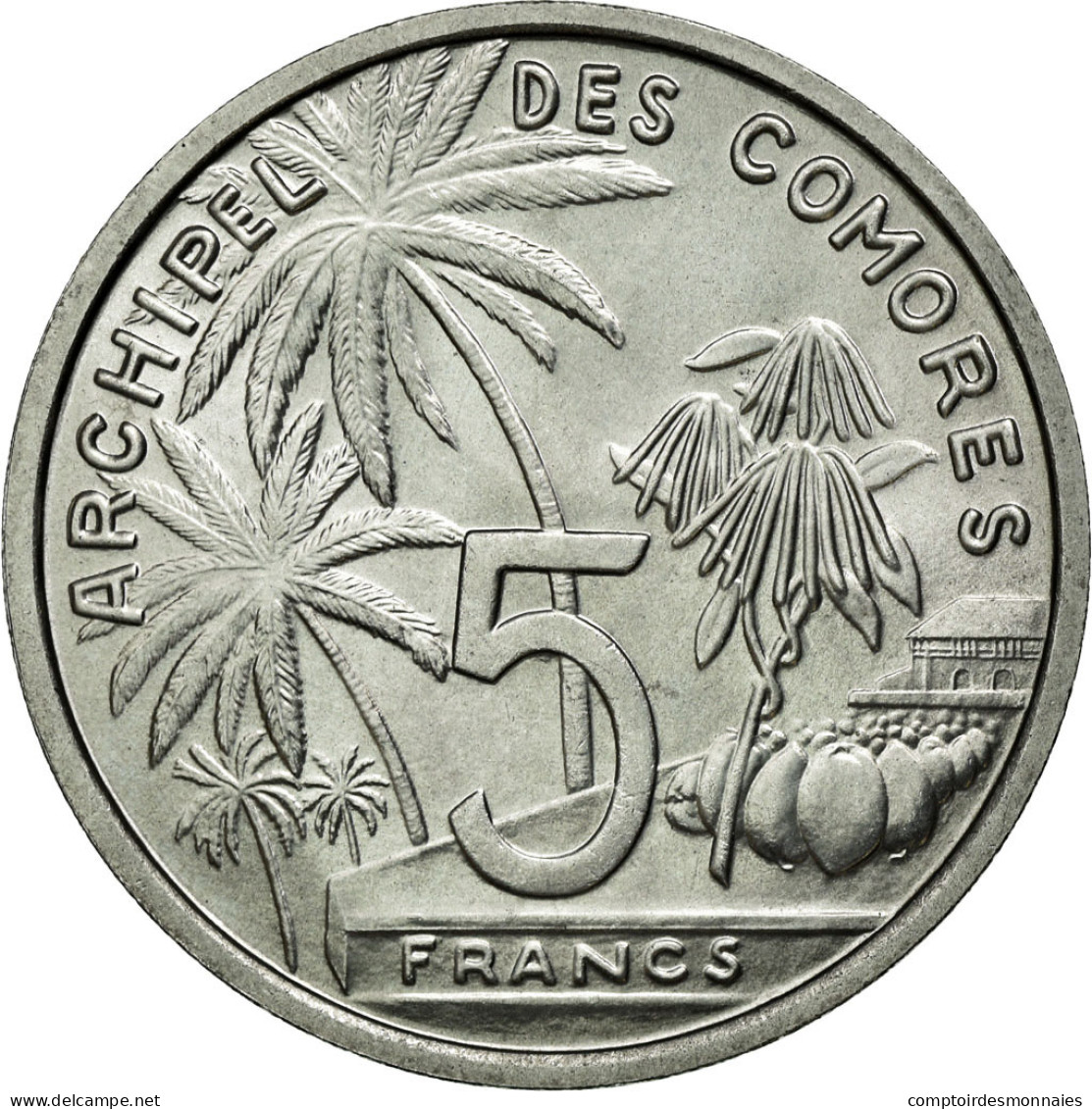 Monnaie, Comoros, 5 Francs, 1964, Paris, FDC, Aluminium, Lecompte:36 - Comoren