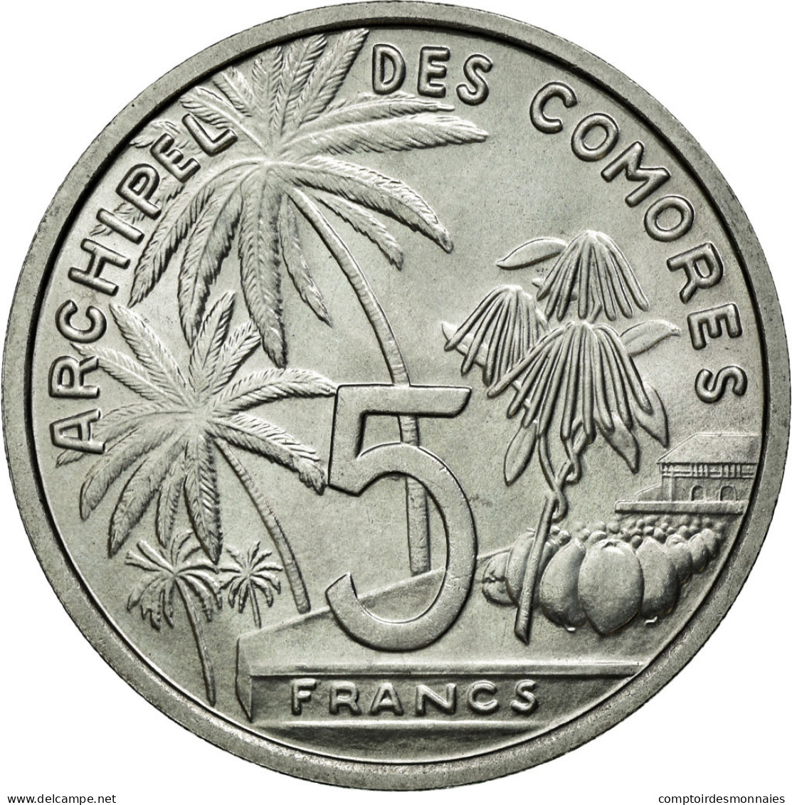 Monnaie, Comoros, 5 Francs, 1964, Paris, FDC, Aluminium, Lecompte:36 - Comores