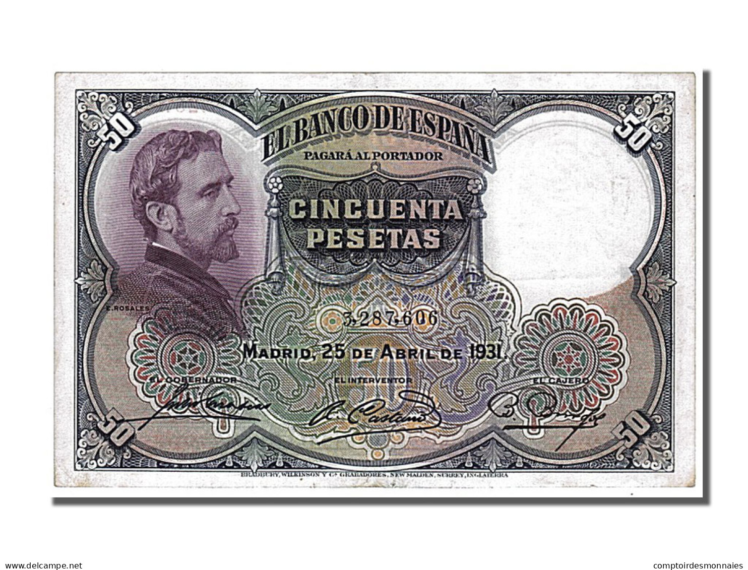 Billet, Espagne, 50 Pesetas, 1931, 1931-04-25, SUP - 50 Peseten