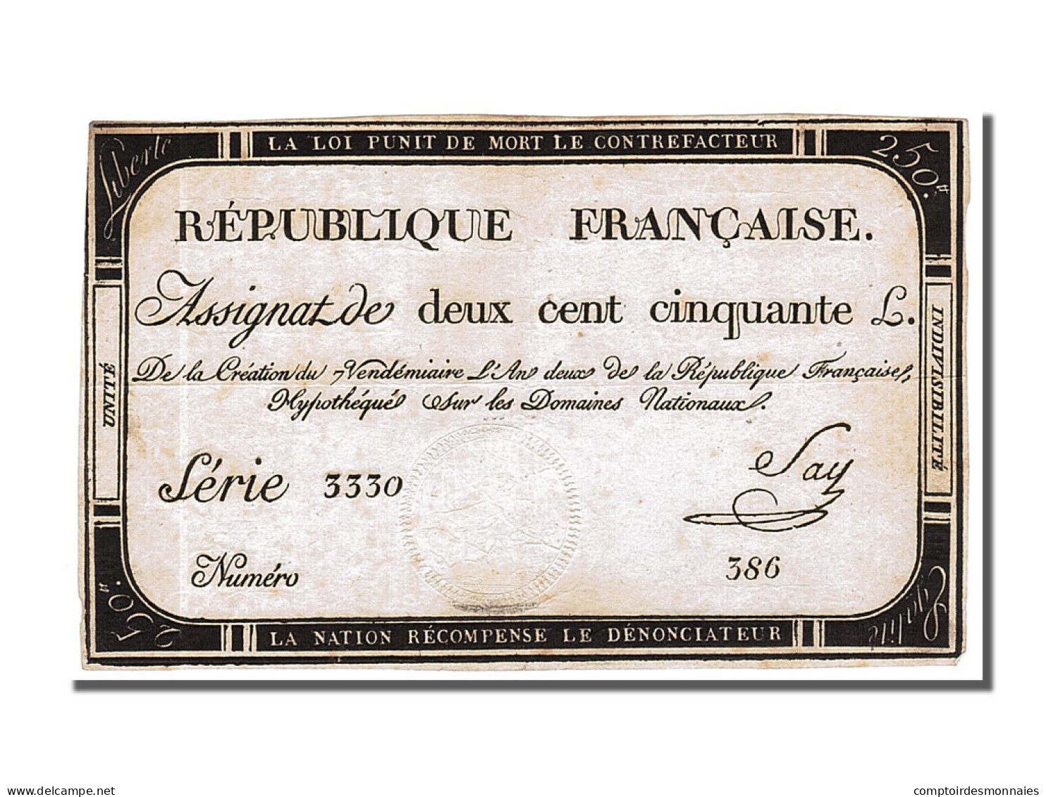 Billet, France, 250 Livres, 1793, Dreux, TTB, KM:A75, Lafaurie:170 - Assignats & Mandats Territoriaux