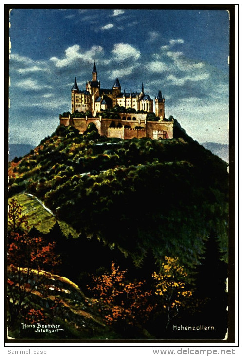 Burg Hohenzollern  -  Kunstkarte Von Hans Boettcher  -  Ansichtskarte Ca. 1930   (5563) - Hechingen