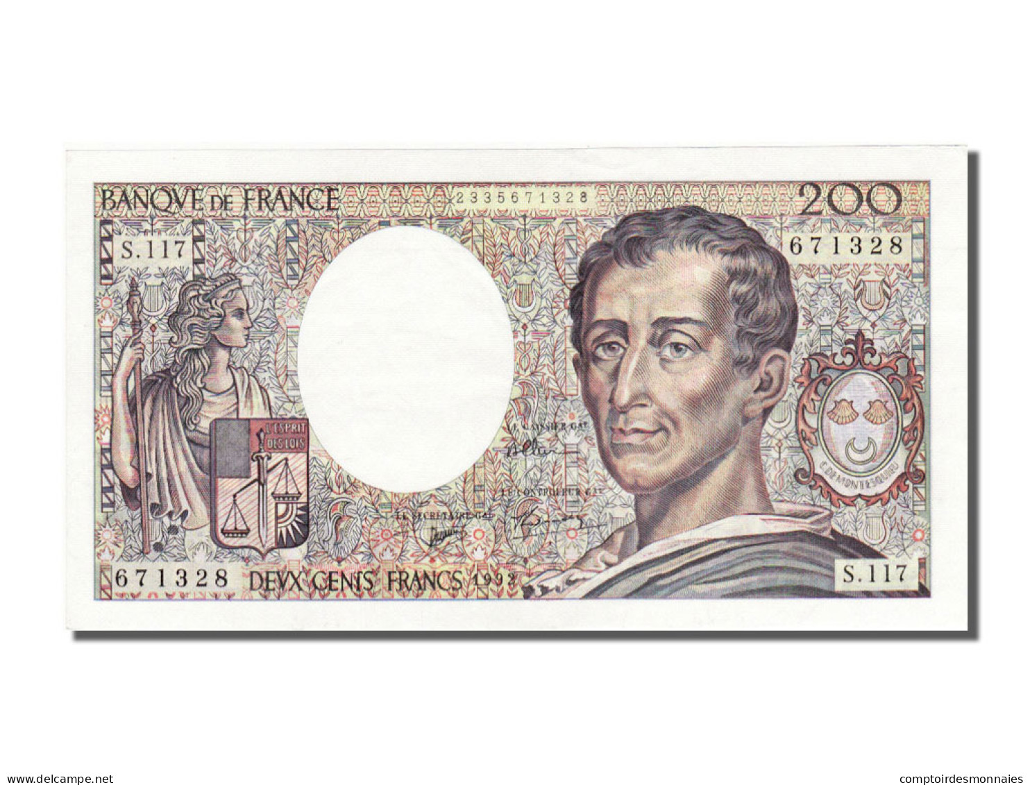 Billet, France, 200 Francs, 200 F 1981-1994 ''Montesquieu'', 1992, SUP+ - 200 F 1981-1994 ''Montesquieu''