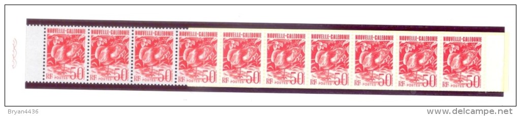 NOUVELLE CALEDONIE - CARNET DE 500 F. N° C588 - BANDE DE 10 X 50 F Rouge - NEUF état TB. - Carnets