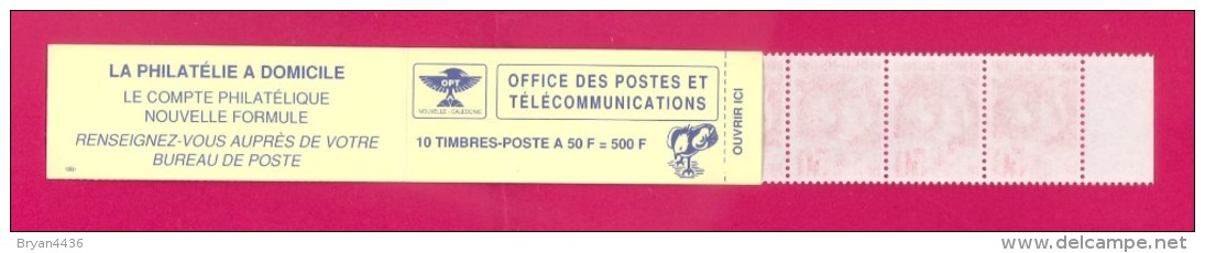 NOUVELLE CALEDONIE - CARNET DE 500 F. N° C588 - BANDE DE 10 X 50 F Rouge - NEUF état TB. - Markenheftchen