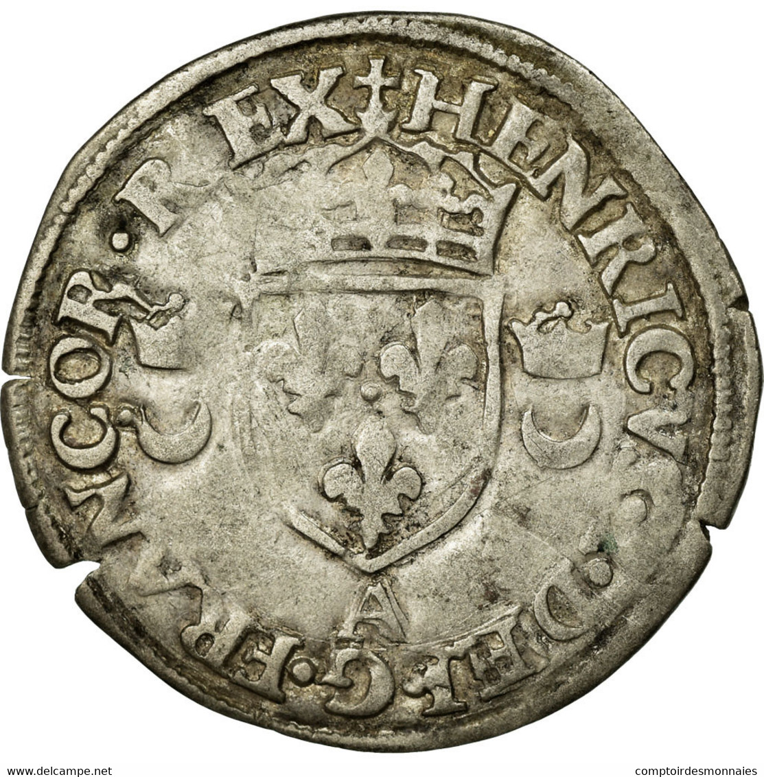 Monnaie, France, Douzain Aux Croissants, 1551, Paris, TTB, Billon, Duplessy:997 - 1547-1559 Heinrich II.