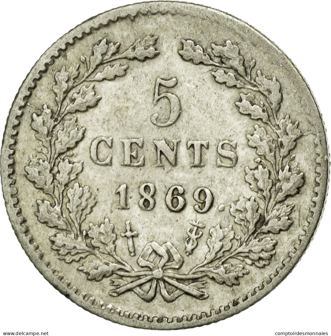 Monnaie, Pays-Bas, William III, 5 Cents, 1869, TTB, Argent, KM:91 - 1849-1890 : Willem III