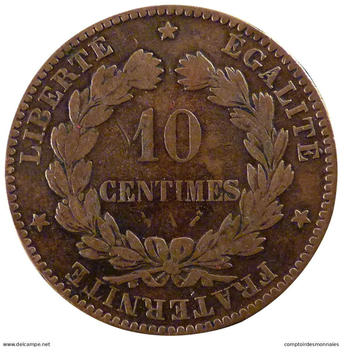 Monnaie, France, Cérès, 10 Centimes, 1883, Paris, TB, Bronze, Gadoury:265a - D. 10 Centimes