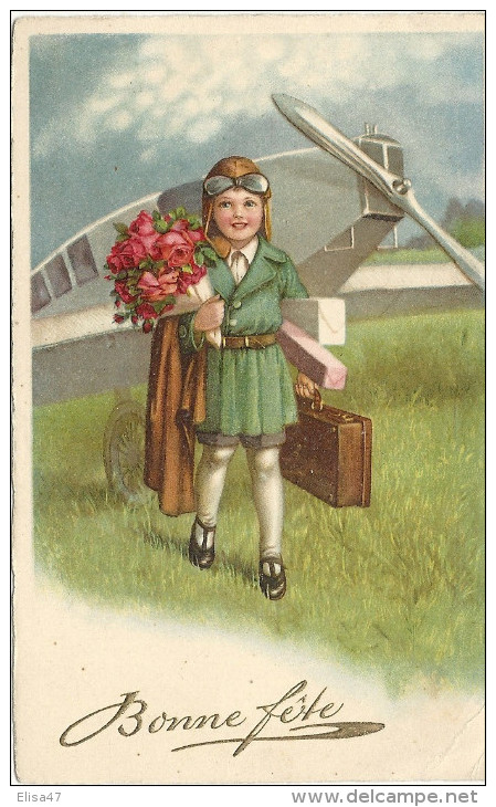 AVION  AVIATEUR  PETITE  FILLE    PILOTE  D  AVION - Dessins D'enfants