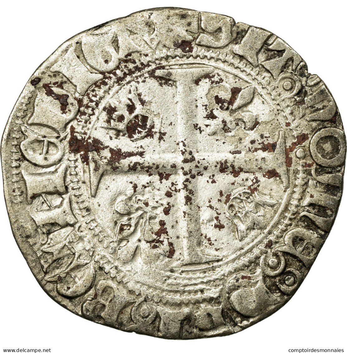 Monnaie, France, Blanc Guénar, Toulouse, TB+, Billon, Duplessy:377A - 1380-1422 Charles VI Le Fol