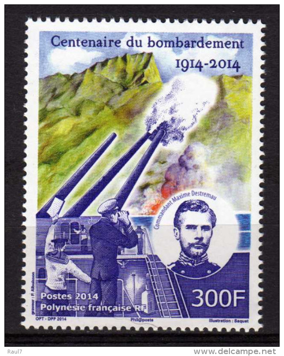 Polynésie 2014 - Cent 1ere Guerre Mondial, Bombardement De Papeete Par Les Allemands - 1 Val Neuf // Mnh - Unused Stamps