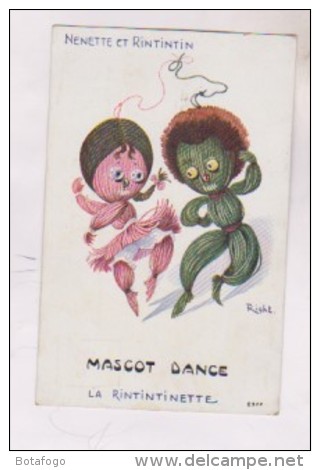 CPA ILLUSTREE RIGHT, NENETTE ET RINTINTIN,MASCOT  DANCE - Right