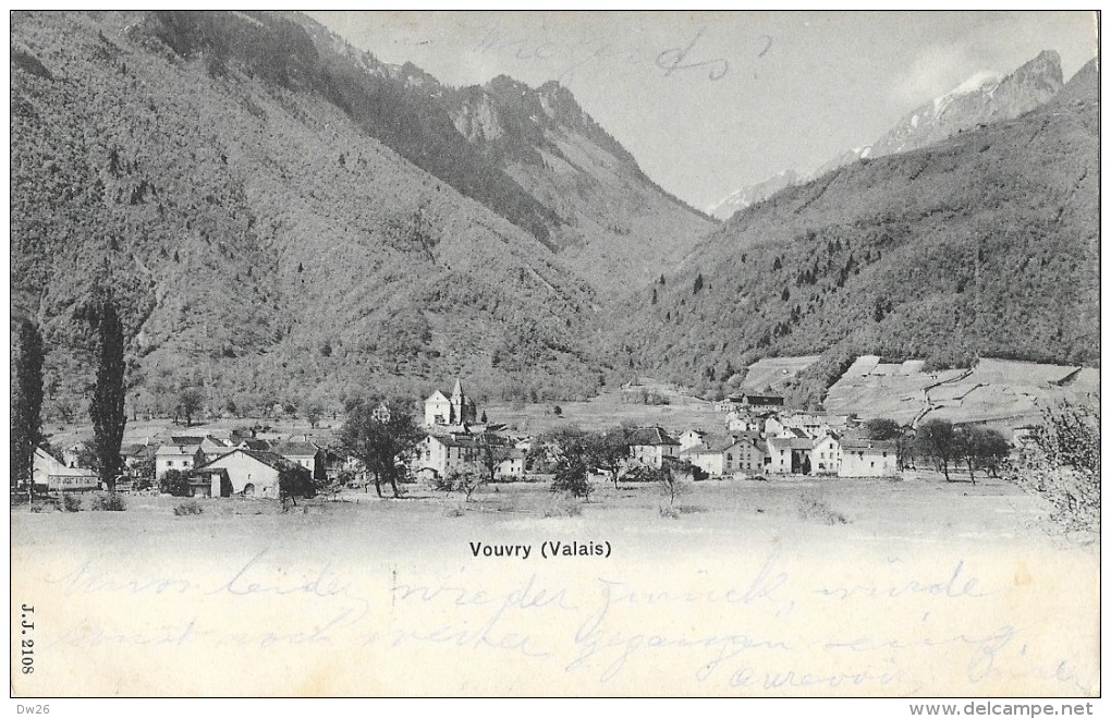 Vouvry (Valais) - Vue Générale - Edition Jullien Frères - Carte J.J. Précurseur N°2108 - Vouvry