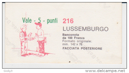 FIGURINA RIPRODUZIONE BANCONOTA LUXEMBURG 1964 - Altri & Non Classificati