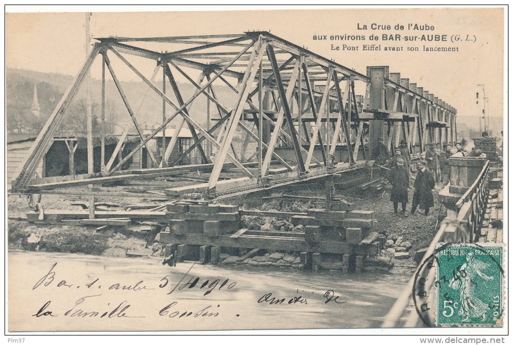 BAR SUR AUBE - Crue De L´Aube - Le Pont Eiffel Avant Son Lancement - Bar-sur-Aube