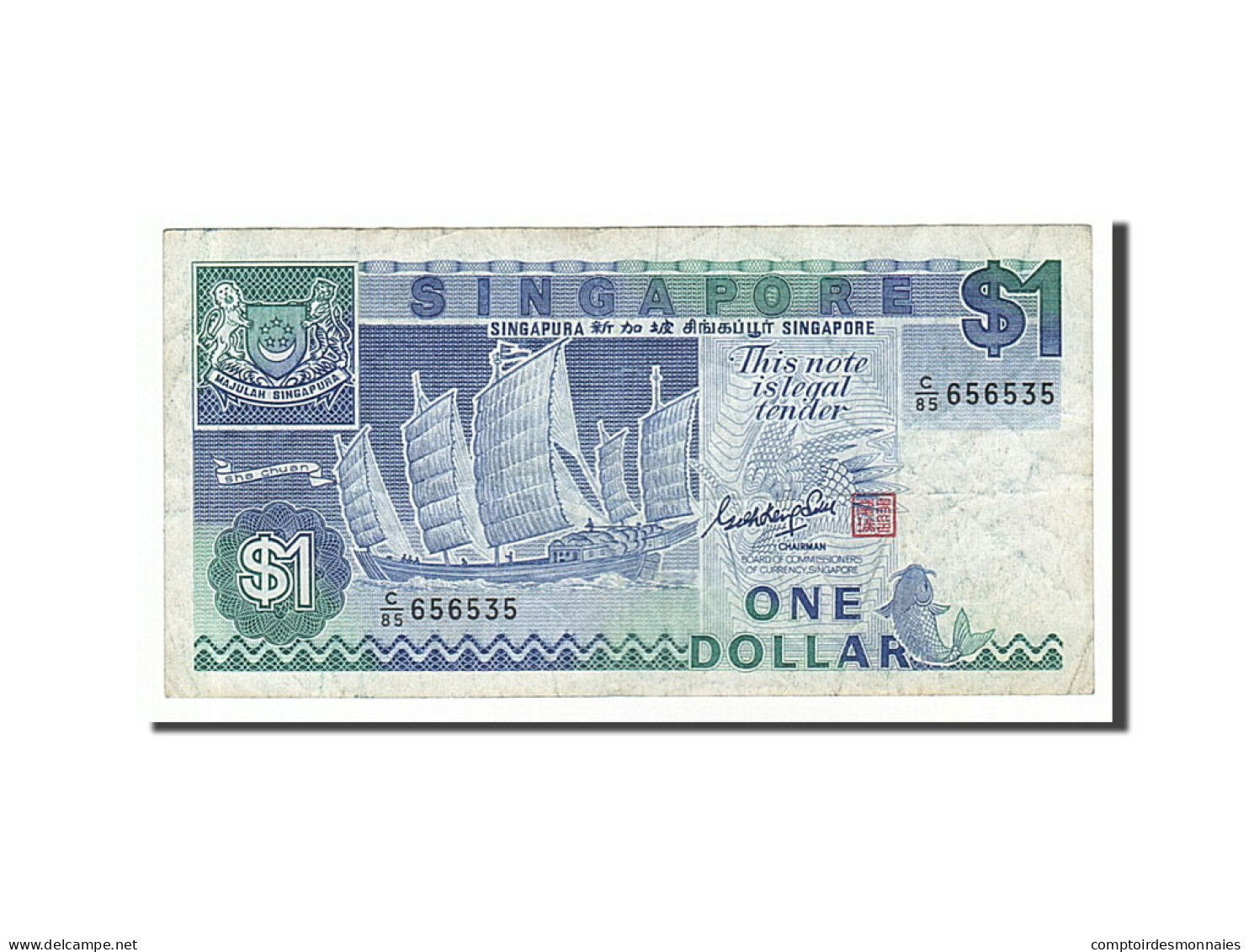 Billet, Singapour, 1 Dollar, 1987, TTB - Singapour