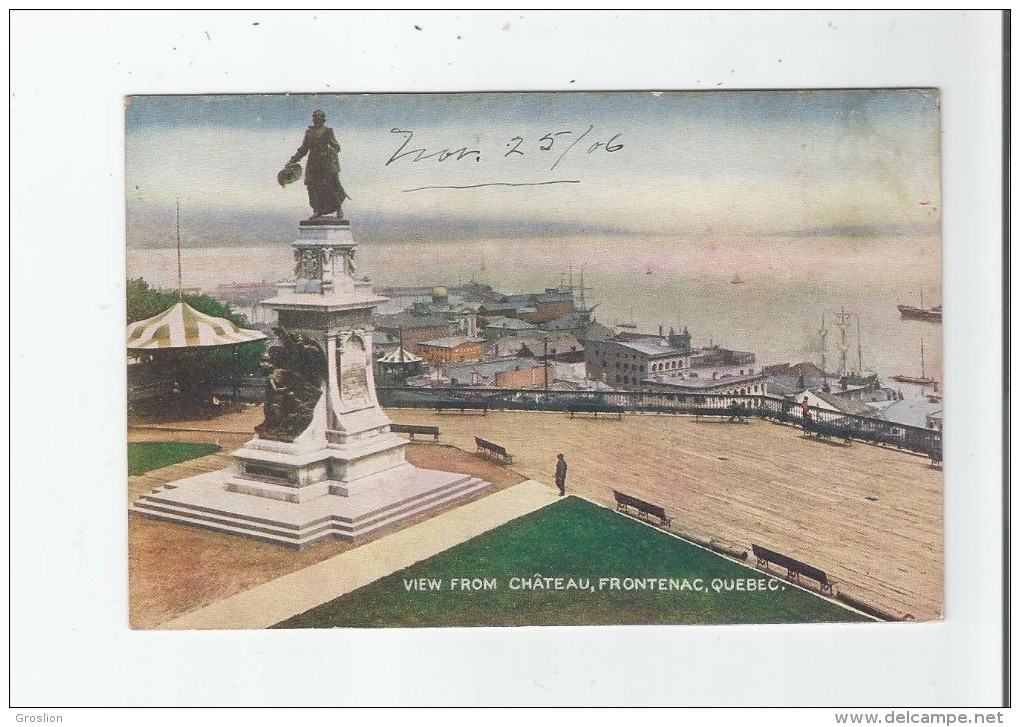 VIEW FROM CHATEAU FRONTENAC QUEBEC 1906 - Québec - Château Frontenac