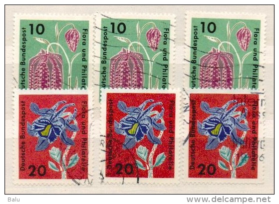 Deutschland 1963 Michel 392, 394 Je 3x Gestempelt. Flora Und Philatelie, SG 1306 + 08, Y&T 264 + 266, Scott 857 + 859 - Gebraucht