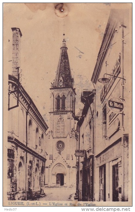 Ligueil - L´Eglise Et Rue De L´Eglise - Other & Unclassified