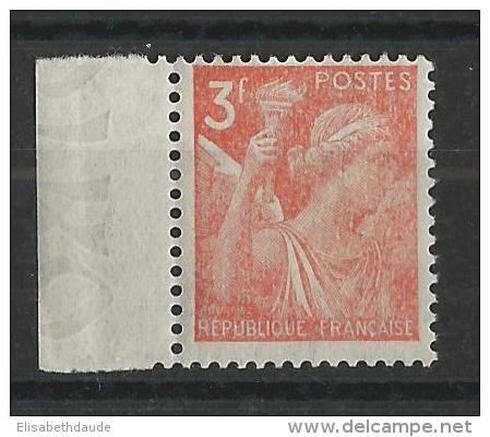 1944 - IRIS - YVERT N°655 * (CHARNIERE TRES LEGERE) Avec FILIGRANE JAPON Sur BDF !! - Unused Stamps