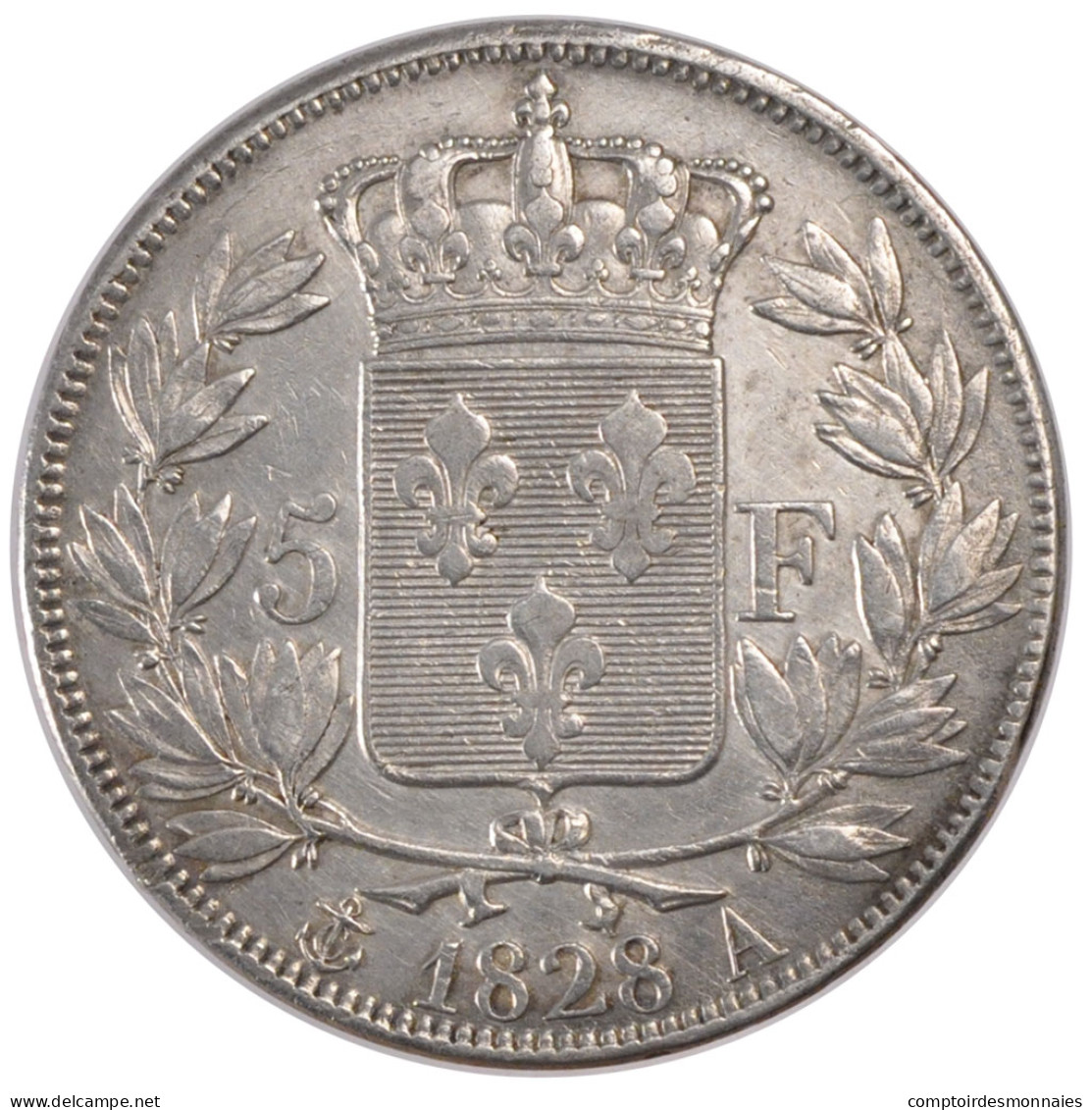 Monnaie, France, Charles X, 5 Francs, 1828, Paris, TTB+, Argent, KM:728.1 - J. 5 Francs