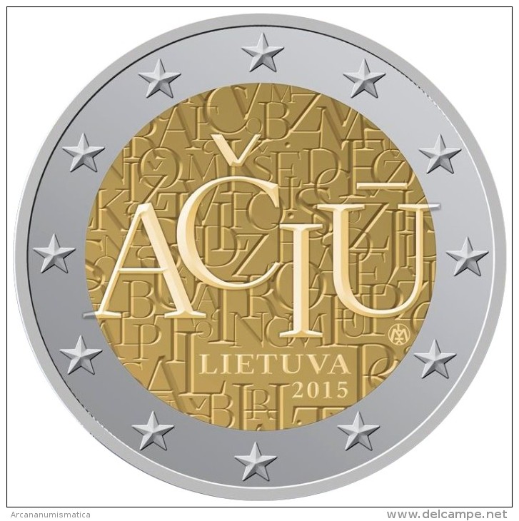 LITHUANIA  /  LIETUVA    2€ Bimetálica  2.015  2015   "ACIU"   SC/UNC   T-DL-11.479 - Litouwen