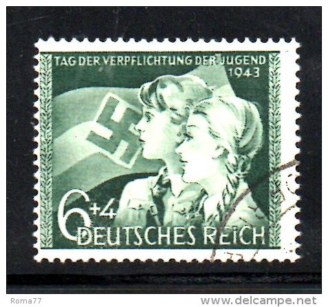 TERZO REICH 1943 ,  Hitlerjugend  Unificato N. 762  Usato - Usati