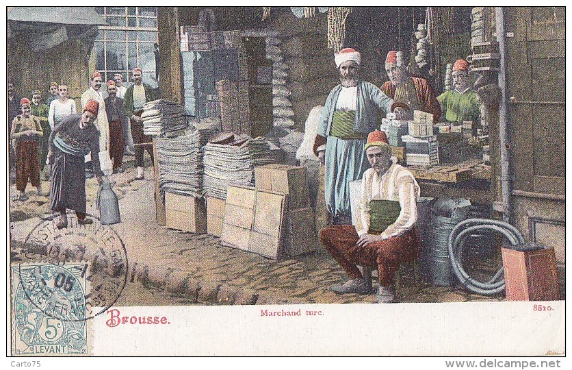 Turquie - Brousse - Métiers Marchands Turcs - Postmarked Constantinople Précurseur 1905 - Turquie