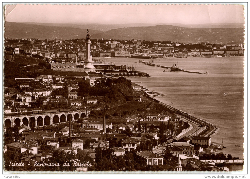 Trieste - Panorama Da Barcola Old Postcard Travelled 1939 Bb160202 - Trieste