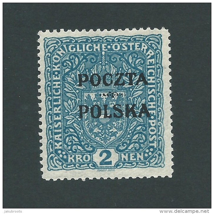 1919. AUSTRIAN  STAMP 2 Kr.  Optd  POCZTA  POLSKA  At  CRACOW . UNUSED. WITH GUM - Ongebruikt