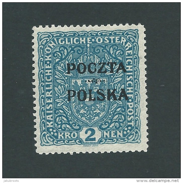 1919. AUSTRIAN  STAMP 2 Kr.  Optd  POCZTA  POLSKA  At  CRACOW . UNUSED. WITH GUM - Unused Stamps