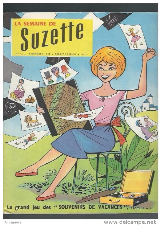 La Semaine De Suzette N°45 Patron Une Culotte Et Chemise Pratiques - Bleuette S´intéresse Au Réseau Routier De 1958 - La Semaine De Suzette