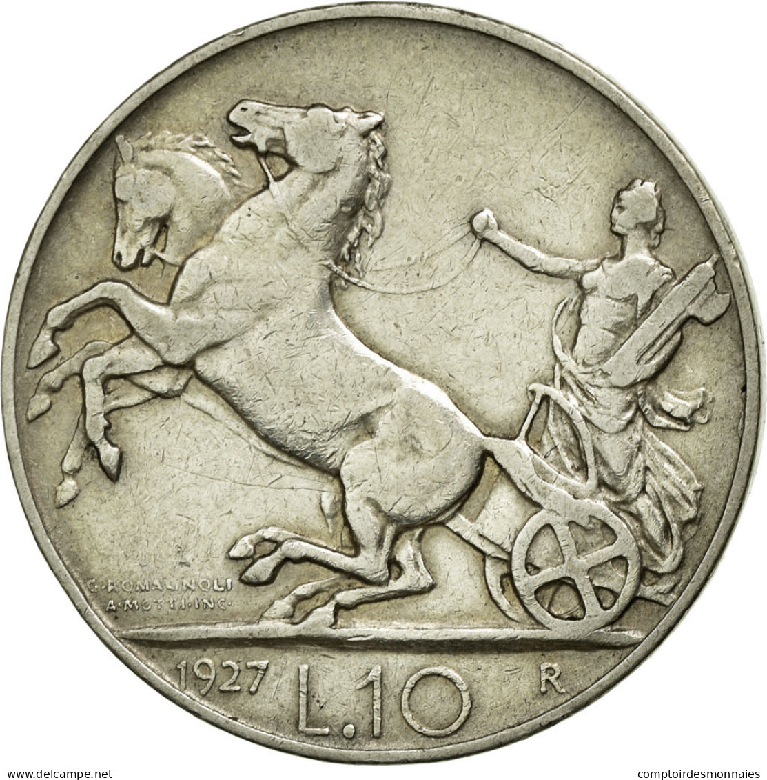Monnaie, Italie, Vittorio Emanuele III, 10 Lire, 1927, Rome, TTB, Argent - 1900-1946 : Vittorio Emanuele III & Umberto II