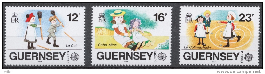 Guernsey 1989 Mi# 449-51** EUROPA CEPT, CHILDREN'S TOYS AND GAMES - Guernesey