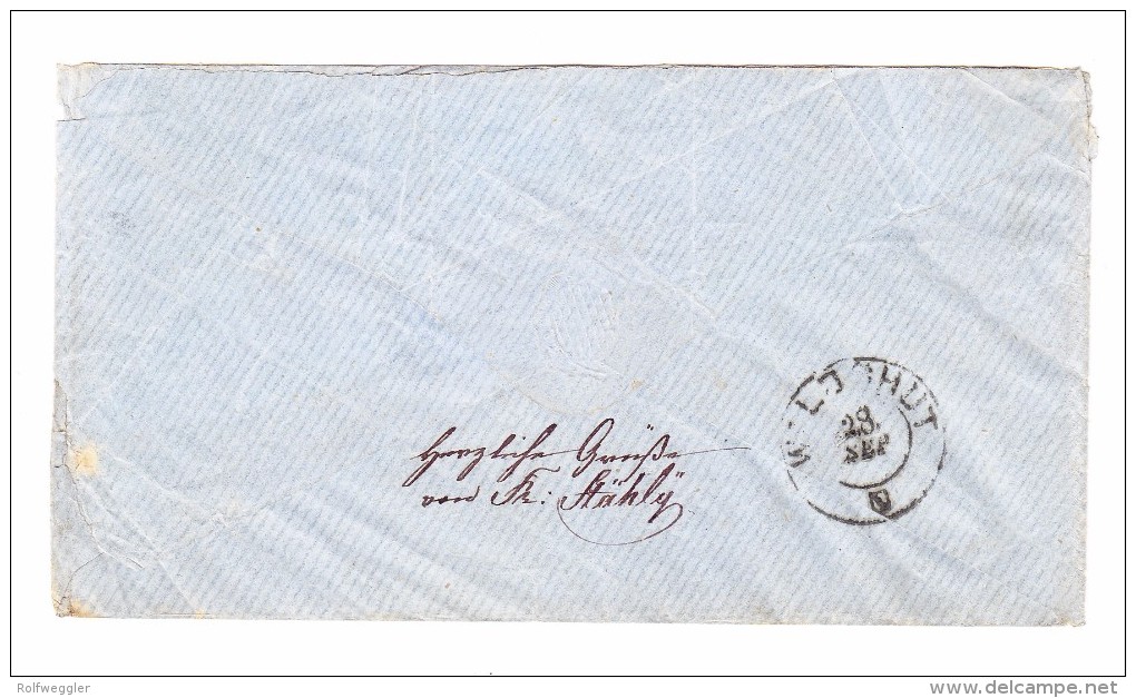 Rorschach 8.9.1870 Sitzende 20Rp Auf Brief "Affr.Insuf." Nach Walshut Deutschland - Briefe U. Dokumente