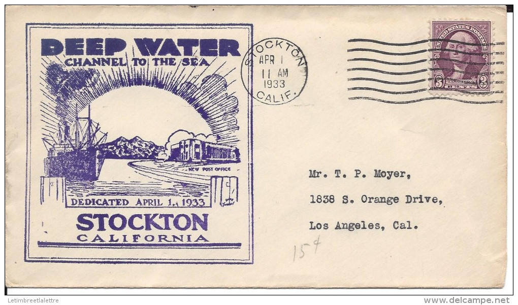 USA Env. événementielle Illustrée Stockton California 1933 - Event Covers